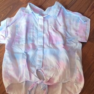 Kids Tie-Dye Shirt - Pastel Blue and Pink